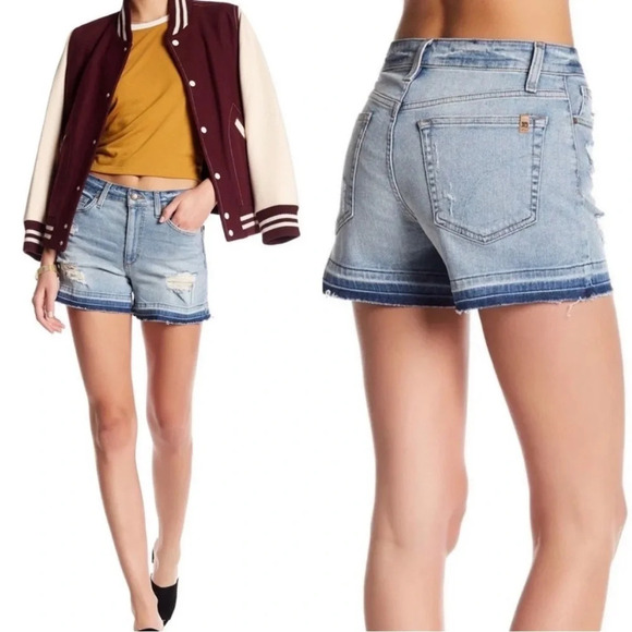 Joe's Jeans Alston Released Hem Distressed Denim Shorts Size 26 - Picture 7 of 9